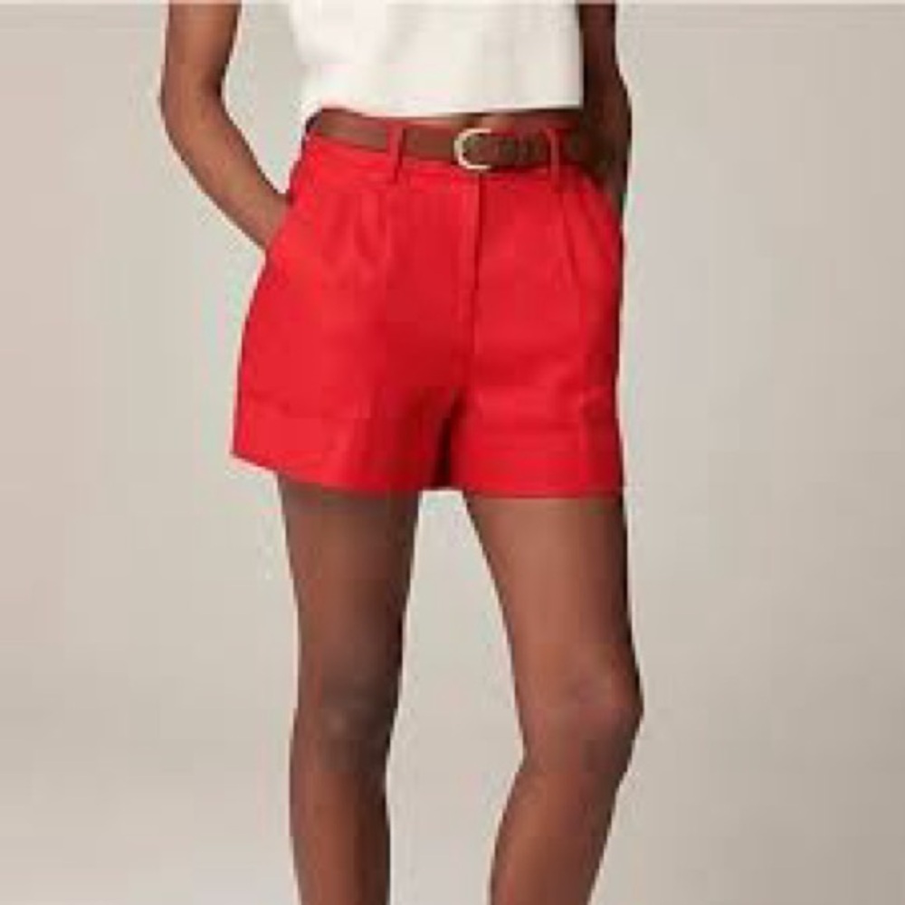 NEW J Crew Remi Short in Stretch Linen Blend Red Size 0 $98 Retail and Sold Out - Picture 12 of 12